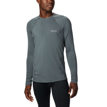 Columbia Midweight Stretch Baselayer Long Sleeve, Sudaderas Grises Oscuro Para Hombre | 604125-FOC